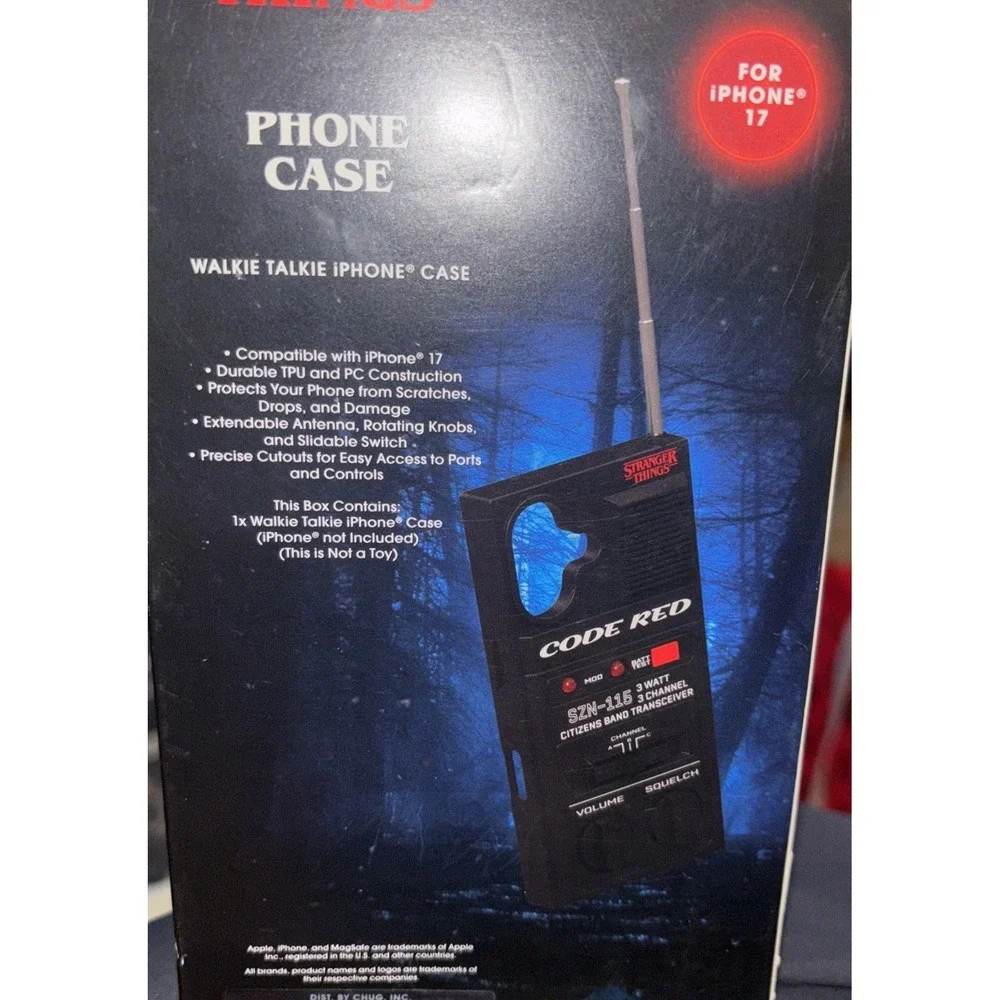 Stranger Things Netflix Walkie Talkie iPhone 17 Code Red Phone Case New